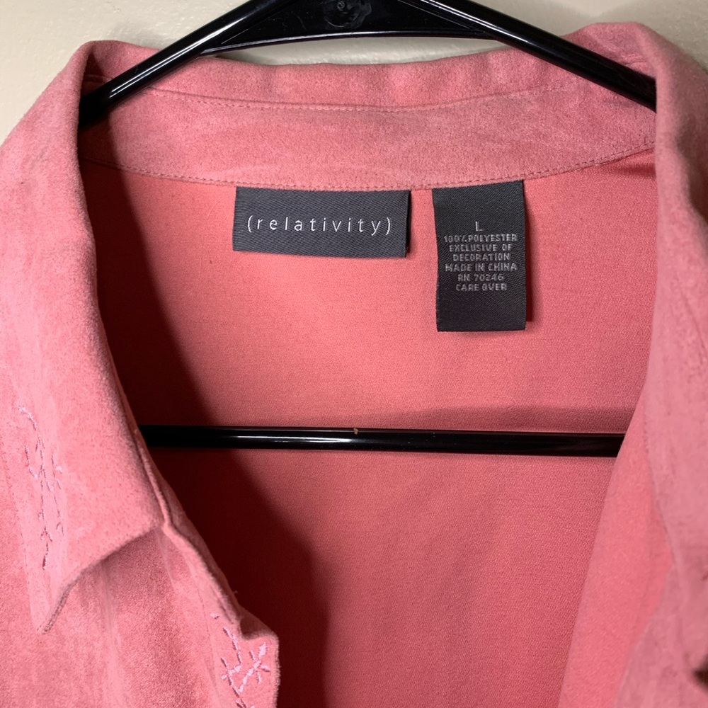 Pink suade button down - Picture 2 of 3